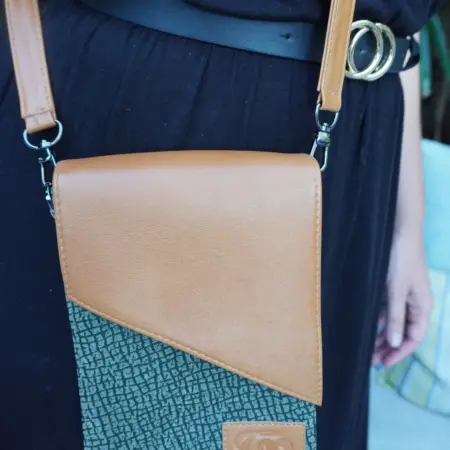 Narcisse Olive Green and Tan Handbag