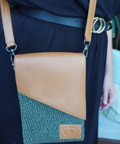 Narcisse Olive Green and Tan Handbag